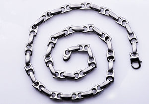 Mens Stainless Steel Anchor Link Chain Necklace - Blackjack Jewelry