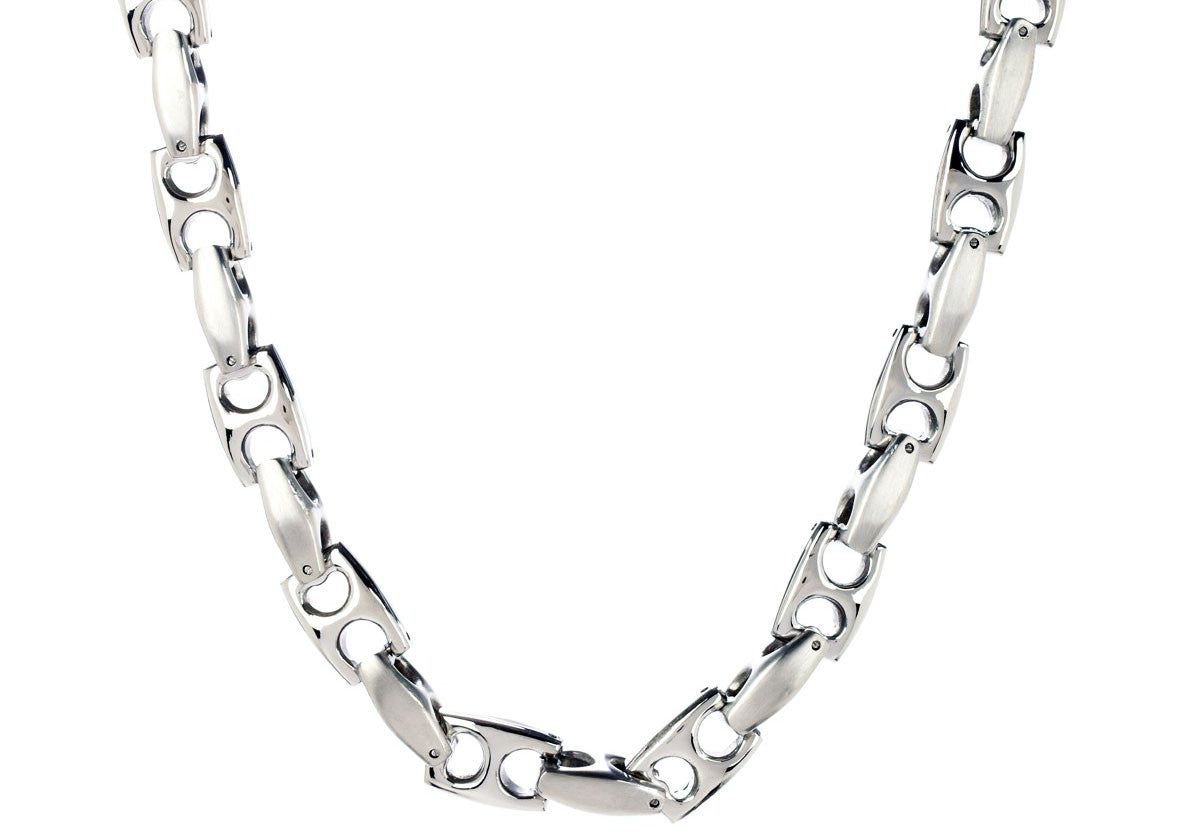 Mens Stainless Steel Anchor Link Chain Necklace