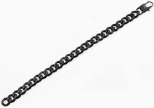 Load image into Gallery viewer, Mens Black Plated Stainless Steel Curb Link Chain Bracelet - Blackjack Jewelry
