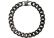 Load image into Gallery viewer, Mens 10mm Black Plated Stainless Steel Curb Link Chain Bracelet

