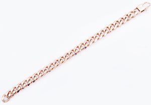 Mens 10mm Rose Stainless Steel Curb Link Chain Bracelet - Blackjack Jewelry