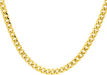 Load image into Gallery viewer, Mens 7mm Gold Plated Stainless Steel Curb 24&quot; Link Chain Necklace - Blackjack Jewelry
