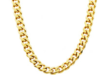 Load image into Gallery viewer, Mens 10mm Gold Stainless Steel Curb Link Chain Necklace - Blackjack Jewelry
