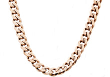 Load image into Gallery viewer, Mens 10mm Rose Stainless Steel Curb Link Chain Necklace - Blackjack Jewelry
