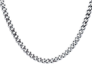 Mens 7mm Stainless Steel Curb 24" Link Chain Necklace - Blackjack Jewelry