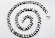 Load image into Gallery viewer, Mens 10mm Stainless Steel Curb Link Chain Necklace - Blackjack Jewelry
