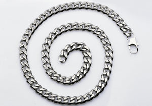 Mens 10mm Stainless Steel Curb Link Chain Necklace - Blackjack Jewelry
