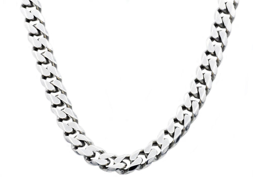 Mens 10mm Stainless Steel Curb Link Chain Necklace - Blackjack Jewelry