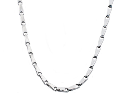 Mens Stainless Steel Bullet Link Chain Necklace - Blackjack Jewelry