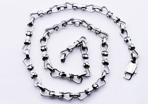 Mens Stainless Steel Bicycle Link Chain Necklace - Blackjack Jewelry