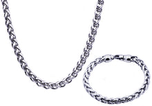 Load image into Gallery viewer, Mens Stainless Steel Wheat Link Chain Set - Blackjack Jewelry
