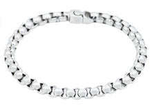 Load image into Gallery viewer, Mens Stainless Steel Round Box Link Chain Bracelet - Blackjack Jewelry
