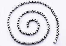 Load image into Gallery viewer, Mens Stainless Steel Round Box Link Chain Necklace - Blackjack Jewelry
