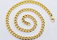 Load image into Gallery viewer, Mens 8mm Gold Stainless Steel Curb Link Chain Necklace - Blackjack Jewelry
