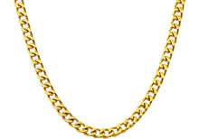 Load image into Gallery viewer, Mens 8mm Gold Stainless Steel Curb Link Chain Necklace - Blackjack Jewelry
