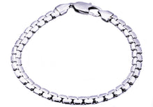 Load image into Gallery viewer, Mens Stainless Steel Flat Box Link Chain Bracelet - Blackjack Jewelry
