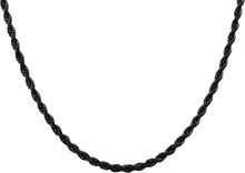 Load image into Gallery viewer, Mens 5MM Black Stainless Steel Rope Chain Necklace - Blackjack Jewelry
