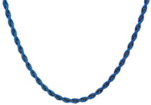 Load image into Gallery viewer, Mens 5MM Blue Plated Stainless Steel 24&quot; Rope Chain Necklace
