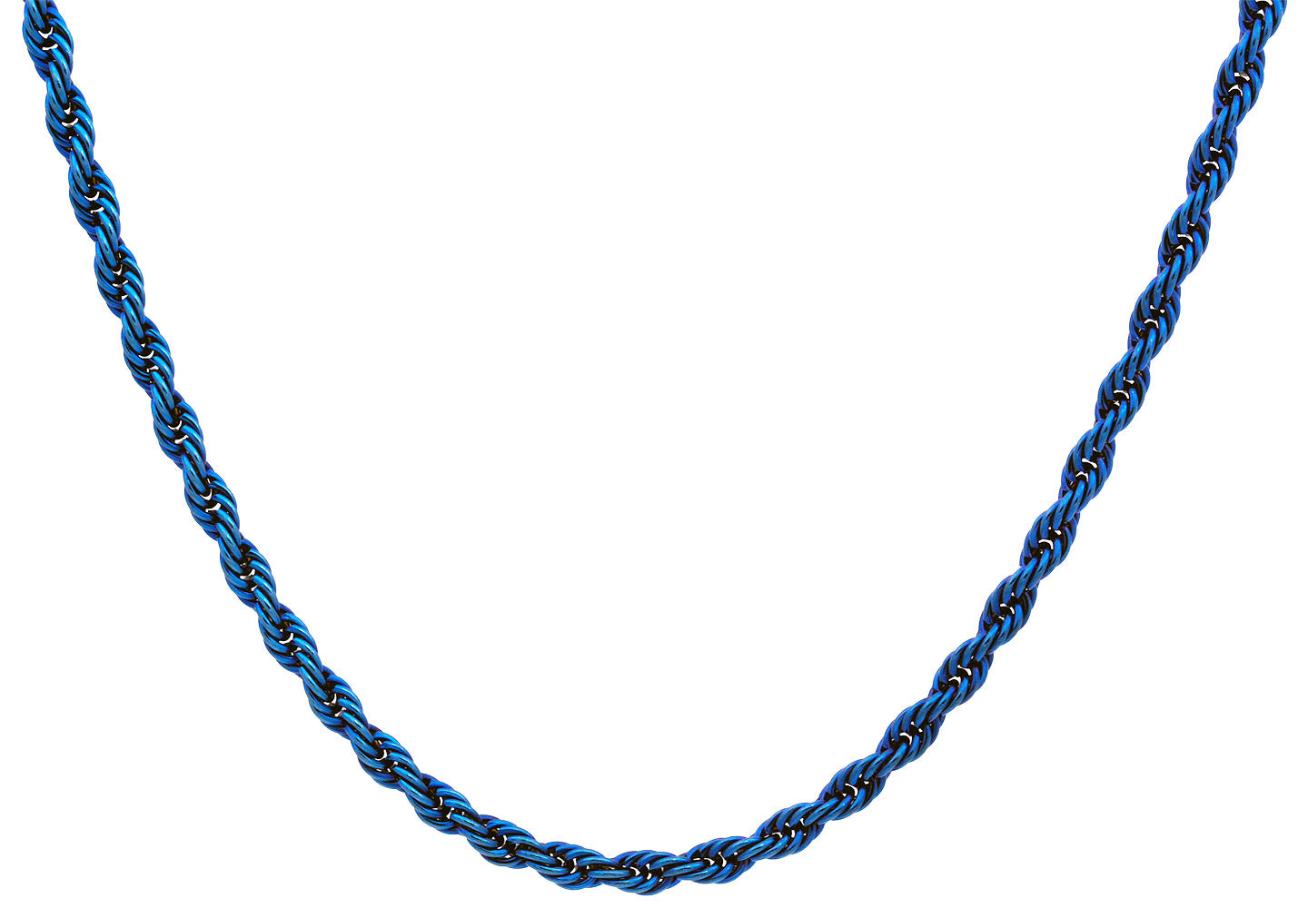 RICE CHAIN - Blue Silver Tone - Pure Stainless Steel 20inch - European –  THE MEN THING