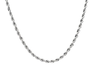 Mens 5mm Stainless Steel 24" Rope Chain Necklace - Blackjack Jewelry