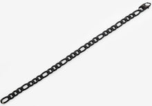 Load image into Gallery viewer, Mens Matte Black Stainless Steel Figaro Link Chain Bracelet - Blackjack Jewelry
