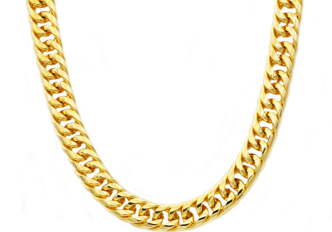 Mens Black Plated Stainless Steel Double Cuban Link Chain Necklace 32 inch