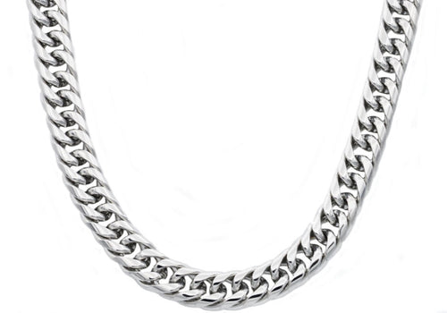 Mens Stainless Steel Double Cuban Link Chain Necklace - Blackjack Jewelry