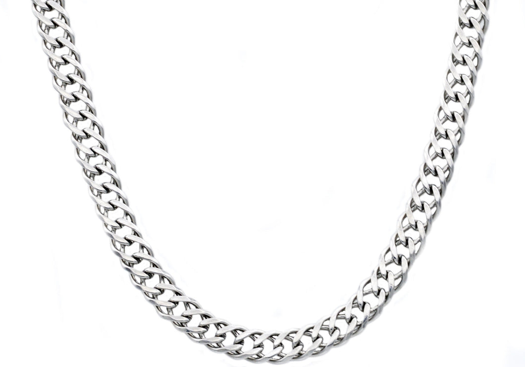 Mens Stainless Steel Double Link Chain Necklace - Blackjack Jewelry