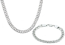 Load image into Gallery viewer, Mens Stainless Steel Double Link Chain Set - Blackjack Jewelry
