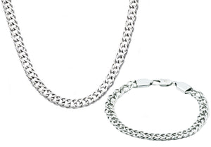 Mens Stainless Steel Double Link Chain Set - Blackjack Jewelry