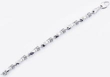 Load image into Gallery viewer, Mens Stainless Steel Chain Link Bracelet With Cubic Zirconia - Blackjack Jewelry
