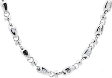 Load image into Gallery viewer, Mens Stainless Steel Chain Link Necklace With Cubic Zirconia - Blackjack Jewelry
