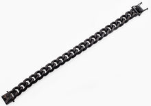 Load image into Gallery viewer, Mens 14mm Matte Black Plated Stainless Steel Miami Cuban Link Chain Bracelet With Box Clasp - Blackjack Jewelry
