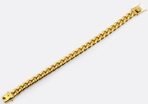 Mens 10mm Gold Stainless Steel Miami Cuban Link Chain Bracelet With Box Clasp - Blackjack Jewelry