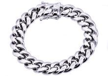 Load image into Gallery viewer, Mens 14mm Stainless Steel Cuban Link Chain Bracelet With Box Clasp - Blackjack Jewelry

