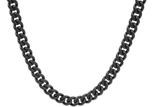 Load image into Gallery viewer, Mens 8mm Black Stainless Steel Cuban Link Chain Necklace With Box Clasp - Blackjack Jewelry
