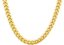 Load image into Gallery viewer, Mens 10mm Gold Stainless Steel Cuban Link Chain Necklace With Box Clasp - Blackjack Jewelry
