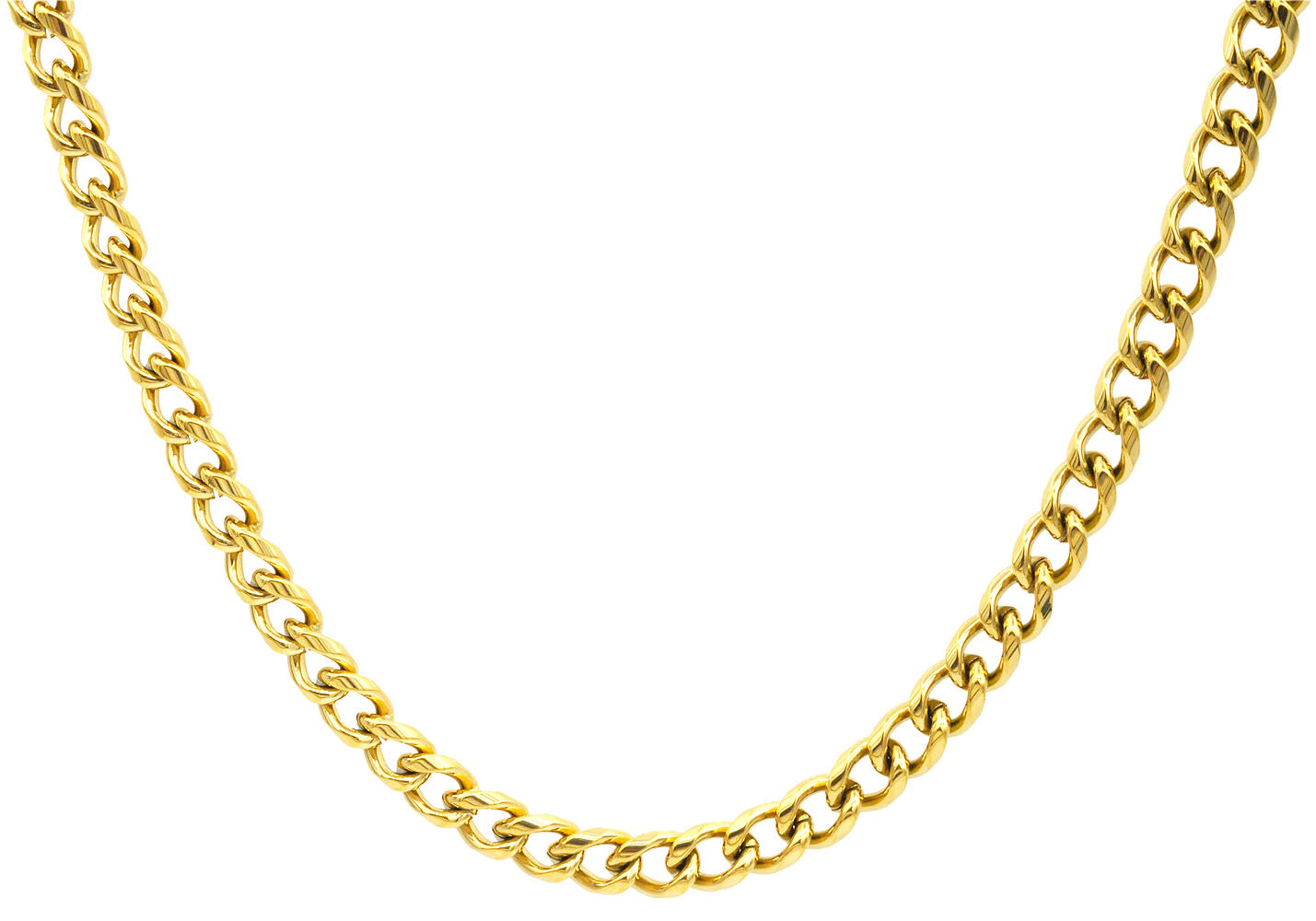 Men's 5mm Gold Stainless Steel Miami Cuban Link 24 Chain Necklace