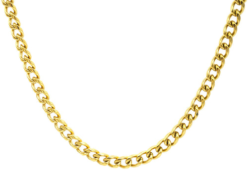 Mens 5mm Gold Stainless Steel Miami Cuban Link 24
