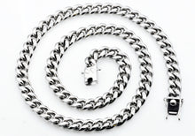 Load image into Gallery viewer, Mens 10mm Stainless Steel Cuban Link Chain Necklace With Box Clasp - Blackjack Jewelry
