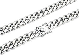Mens 14mm Stainless Steel Cuban Link Chain Necklace With Box Clasp - Blackjack Jewelry