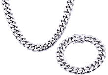 Load image into Gallery viewer, Mens 14mm Miami Cuban Stainless Steel Link Chain With Box Clasp Set - Blackjack Jewelry

