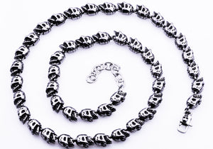 Mens Stainless Steel Skull Chain Necklace - Blackjack Jewelry