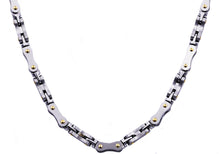 Load image into Gallery viewer, Mens Stainless Steel Link Chain Necklace With Gold Screws - Blackjack Jewelry
