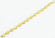 Load image into Gallery viewer, Mens Gold Stainless Steel Puff Mariner Link Chain Bracelet - Blackjack Jewelry
