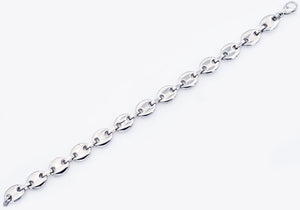Mens Stainless Steel Puff Mariner Link Chain Bracelet - Blackjack Jewelry