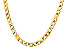 Load image into Gallery viewer, Mens Gold Stainless Steel Curb Link Chain Necklace With Cubic Zirconia - Blackjack Jewelry
