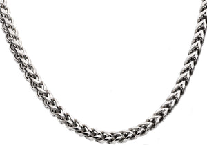Mens Stainless Steel Rounded Franco Link Chain Necklace - Blackjack Jewelry