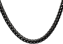 Load image into Gallery viewer, Mens 8mm Black Plated Stainless Steel Franco Link Chain Necklace - Blackjack Jewelry
