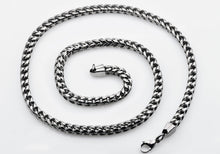 Load image into Gallery viewer, Mens Stainless Steel Rounded Franco Link Chain Necklace - Blackjack Jewelry
